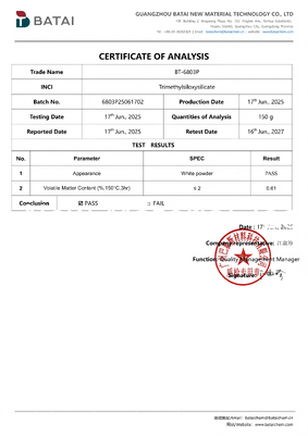 Cosmetic-Grade Trimethylsiloxysilicate (TMS) Powder, Film Former / Sunscreen Booster